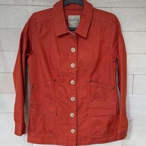 Any Body Women's Utility/Denim Jacket in Pumpkin size XS